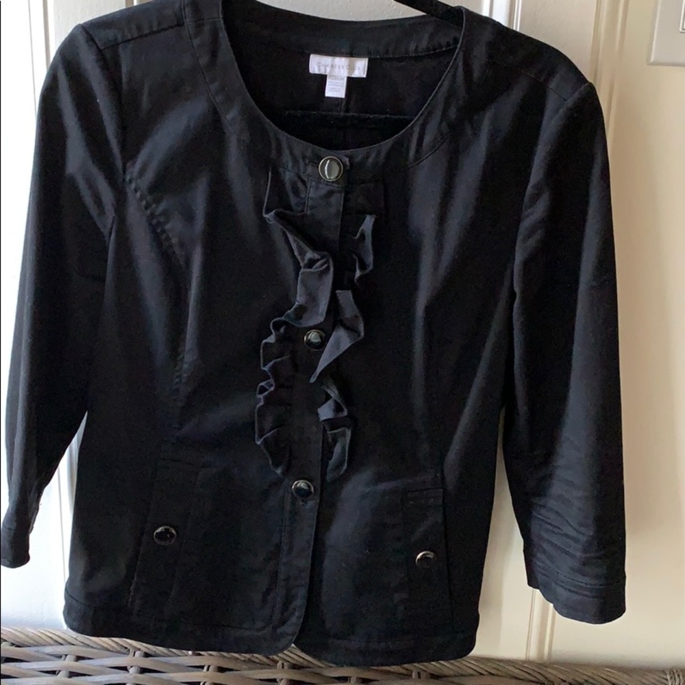 Charter Club- Ruffle front jacket - Picture 3 of 3